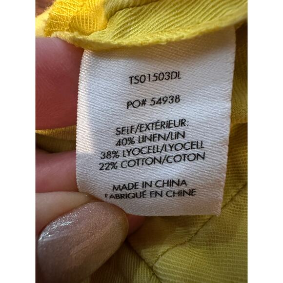 Derek Lam 10 Crosby Women’s Alene Tie Front Yellow Jumpsuit Sz 8 Designer Style - Picture 9 of 11